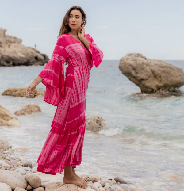 Maxi Dress Tie Dye Fuchia