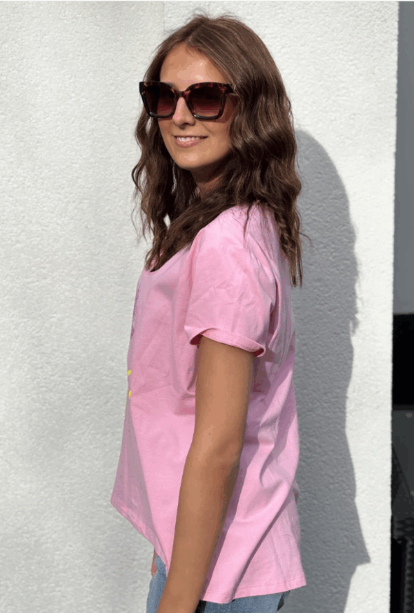 T-shirt Namaste Strass Rose - Image 3