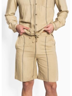 Vito Linen Waist Shorts Beige Trenchcoat