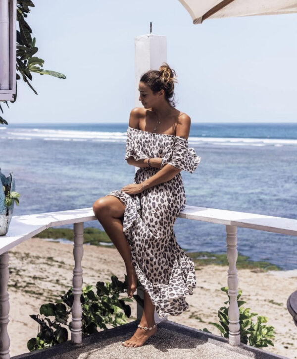 Bamboo Dress Leopard Cream - Image 2