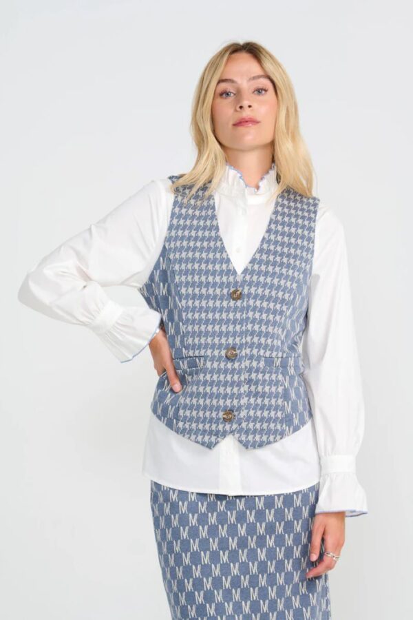 Watson Vest Denim Letters