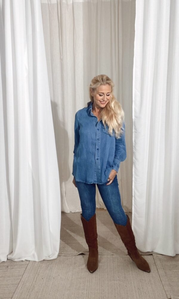 Shirt Scarlett Medium Wash Blue Denim - Image 9