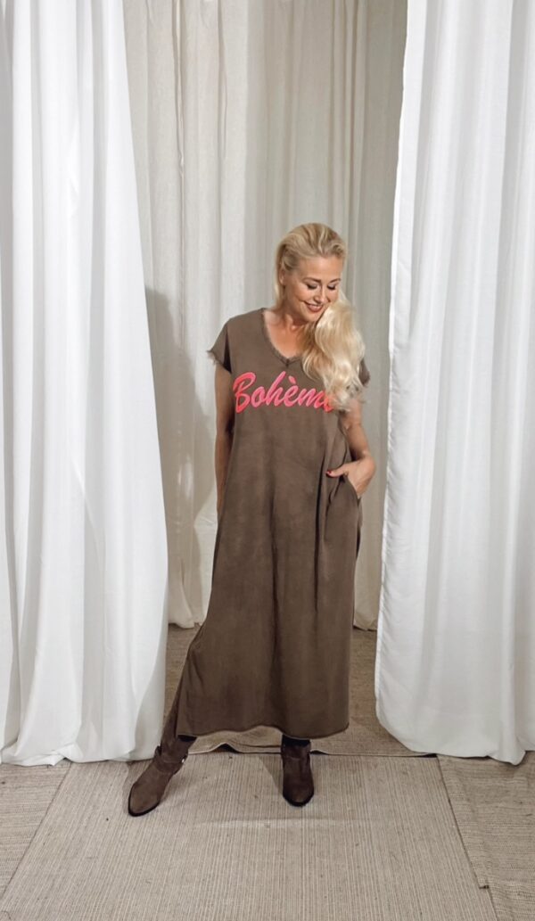Rosalia Dress Marrone/ Fuxia - Image 2