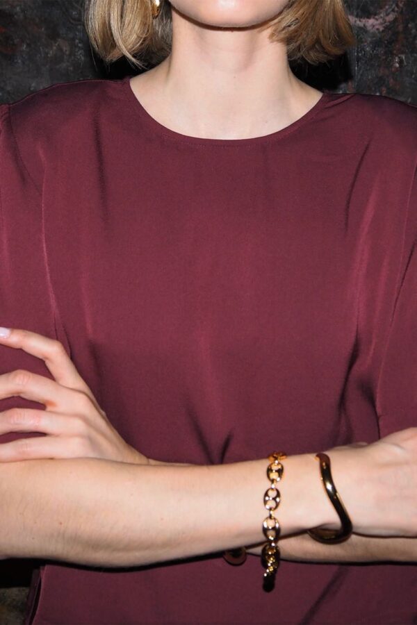 Leonie Satin Tee Burgundy