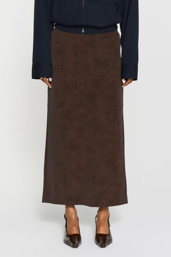 Yara Faux Suede Skirt Mocha Brown
