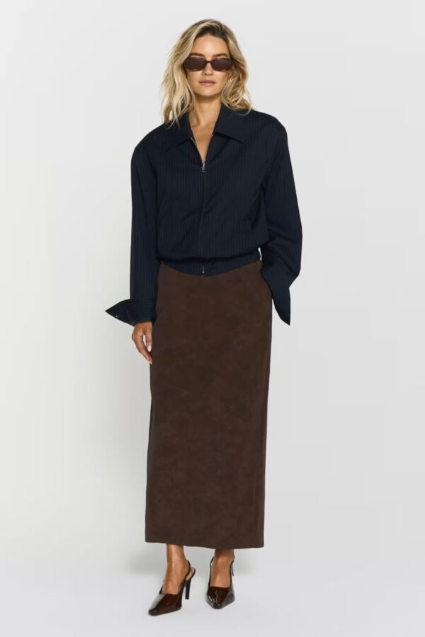 Yara Faux Suede Skirt Mocha Brown