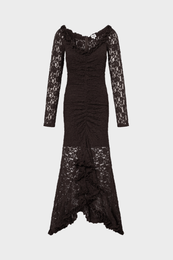 Ashley Lace Dress Mocha Brown - Image 5