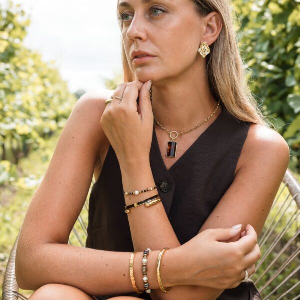 C shape bangle gold - Image 2