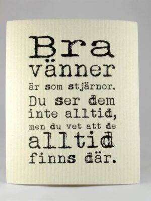 Disktrasa, Bra vänner, vit/svart text