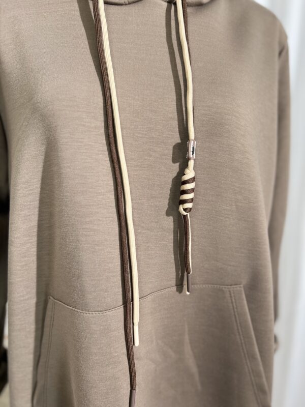 Vide Hoodie Klänning Taupe - Image 2