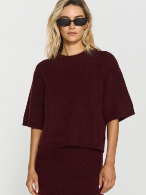 Madina Short Sleeve Knit Burgundy