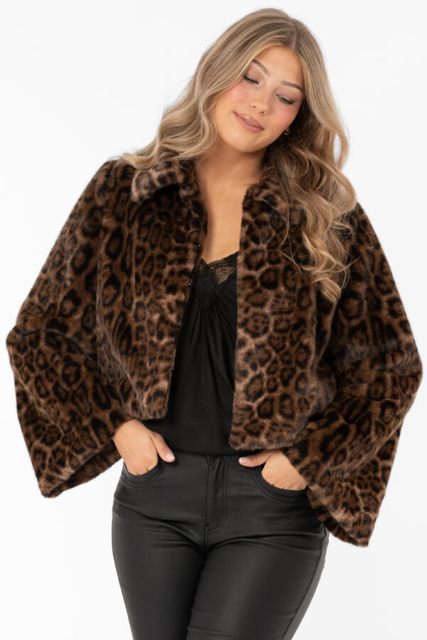 Minou Fur Jacket Chestnut/Black - Image 2