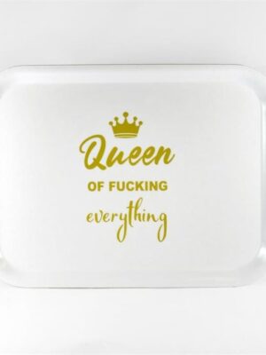 Bricka 27x20 cm, Queen of fucking everything