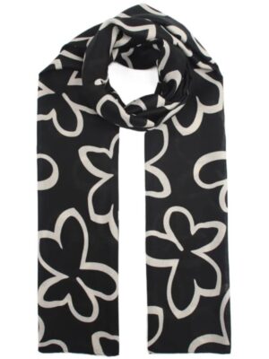 Scarf Flower Black
