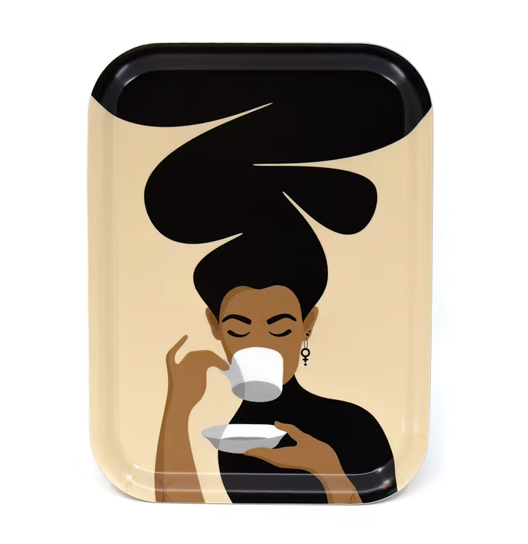 Bricka Kaffekvinnan Sand - 20-27cm