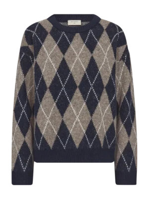 Argyle Pullover Salute Taupe Mel