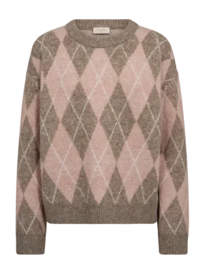 Argyle Pullover Taupe Pale Mel