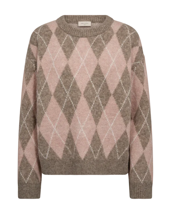 Argyle Pullover Taupe Pale Mel