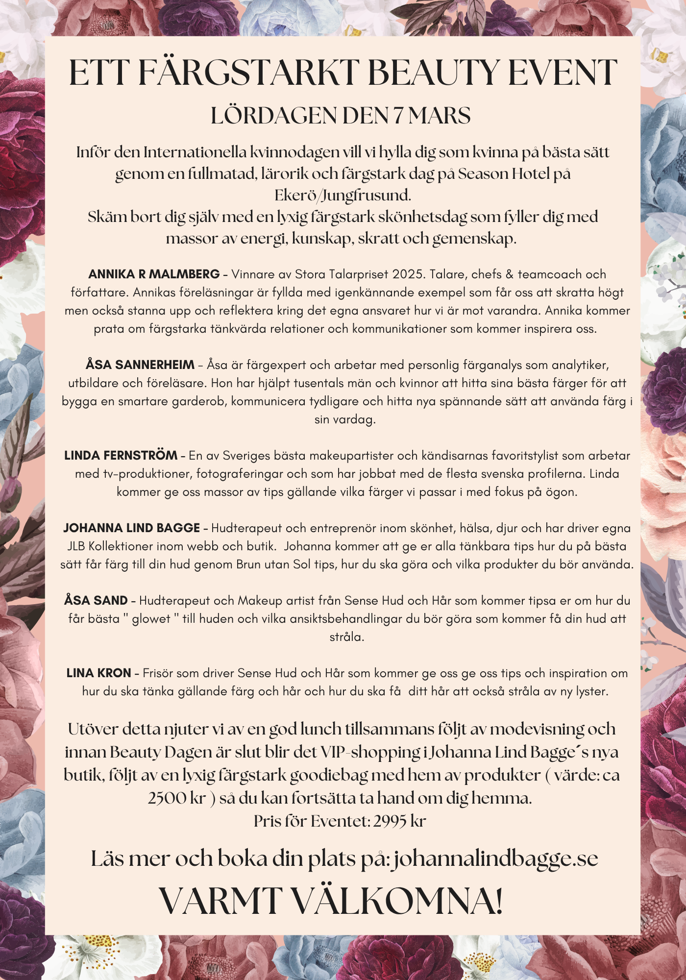 Biljett: Ett Färgstarkt Beauty Event - 7 Mars