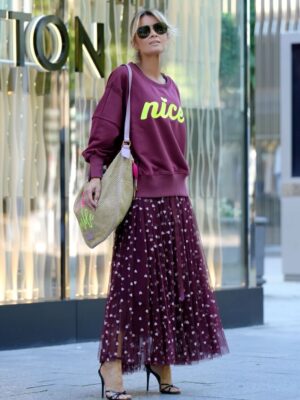 Kjol Tyll Heart allover Brown