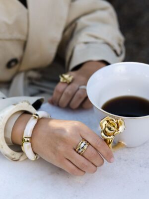 Mix ring steel and gold