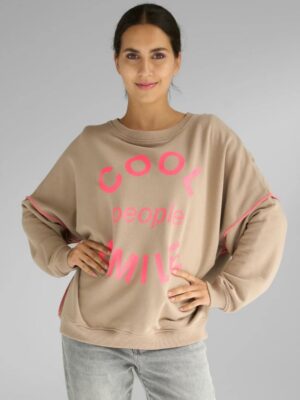 Sweatshirt Cool People Smile Sand / Pink