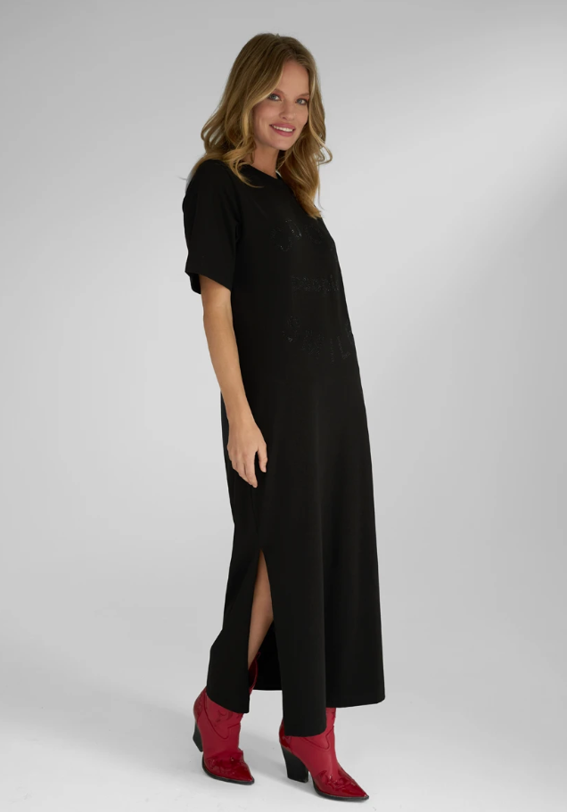 Maxidress T-shirt Cool People Smile Black - Image 3