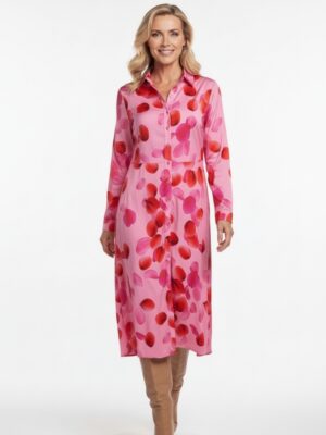 Savanna Long Shirt Dress Pink Frosting
