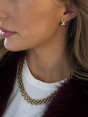 Örhängen - Cross Earrring Gold