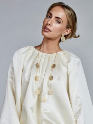 Halsband - Ray Oval Long Necklace Gold