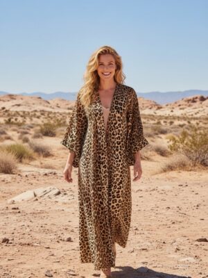 Kimono - Animal print  MARRON-MULTI