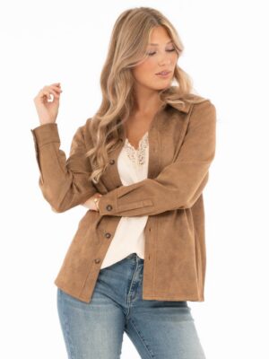 Rae Suede Shirt Cognac