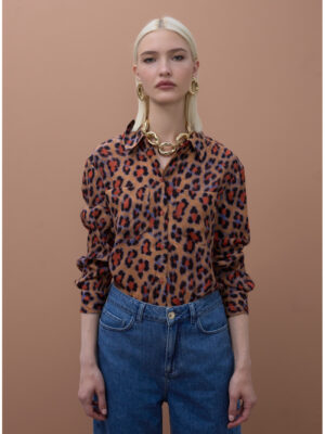 Shirt - Animal print NARANJA-AZUL