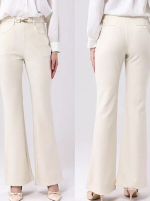 Byxa med guldspänne Cream