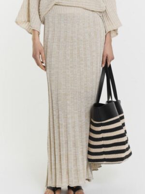 Devyn Linen-Blend Skirt Beige Mélange