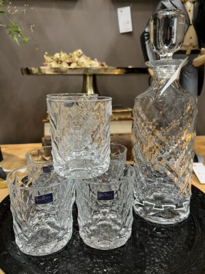 TINY WHISKY SET 1+6 (Bottle 850 ml D.O.F. 350 ml), blue box / 7 pcs