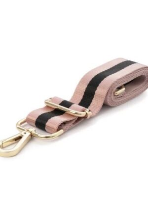 Shoulder Strap in Black/Pink Webbing Gold