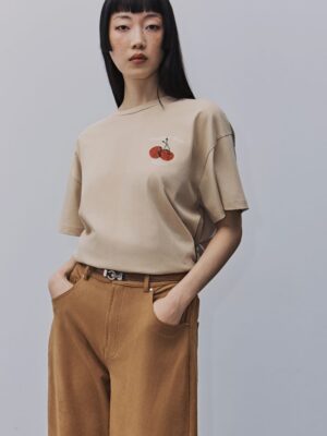 T-shirt med print Sand