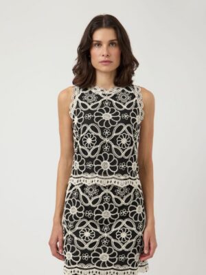 Cilia Crochet Top Black