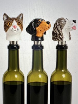 Bottle Stopper Dog black brown