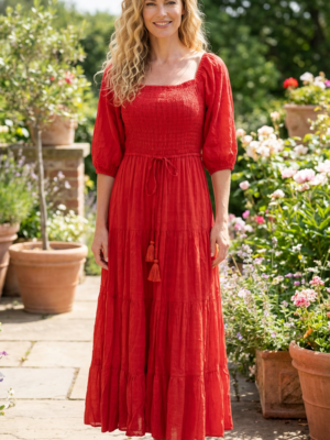 Aprodite Big Puffy Sleeve Red