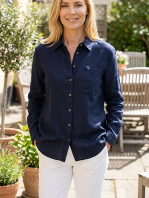 Linneskjorta med Knappar Navy Blazer