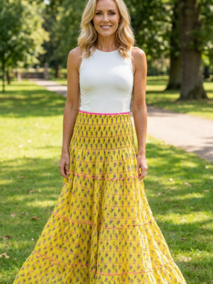 Yellow Flower long Skirt