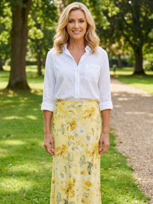 Pella Midi Skirt Banana Lemon