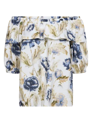 Blus Maise White Blue