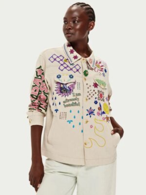 Briann Embroidered Denim Markers