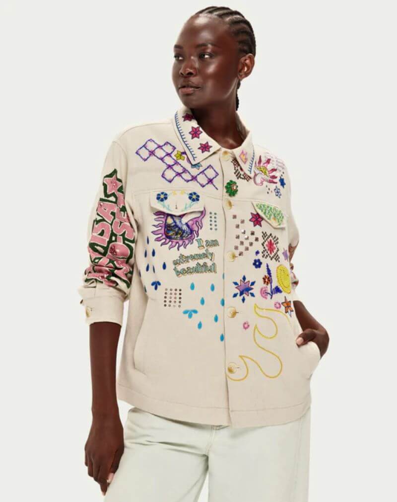 Briann Embroidered Denim Markers