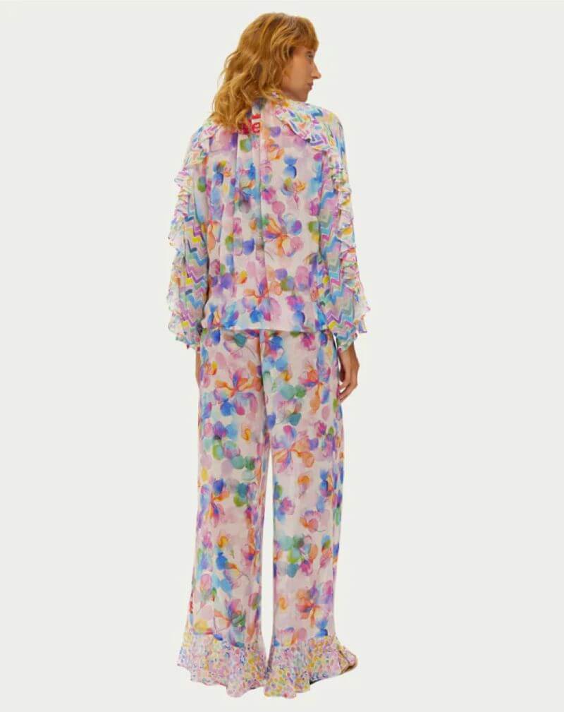 Holly Tie Neck Ruffled Blouse Fairy Dust - Image 2