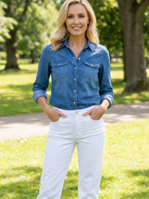 Jeans Straight Leg White