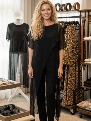 Topp i Silke Svart